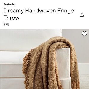 Pottery Barn Dreamy Fringe Cream Throw Blanket